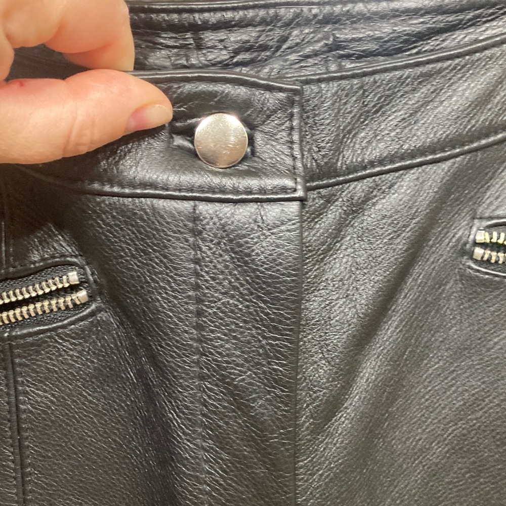 WILSON LEATHER Black Maxima Genuine Leather Moto Biker Pants Fully Lined Sz 10 - Picture 10 of 16